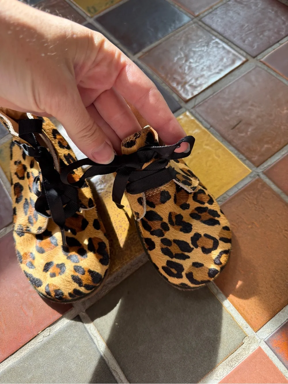 Polo Ralph Lauren Calf Hair Leopard Boots Kids Size 8